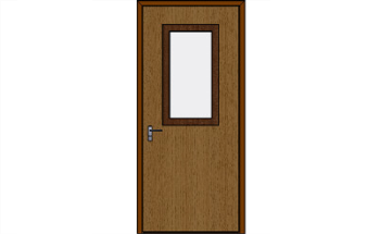 Half-Lite Bullet-Resistant Wood Veneered Door